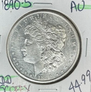 Dólar de plata Morgan 1890-S ~ AU ~ ESPONJOSO ~ BONITA MONEDA ~ REF# D/D - Imagen 1 de 2