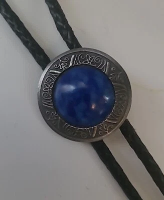 Nativo Americano Indio Navajo Bolo Corbata Lapislázuli Luna Piedra Azul  Foto 1 de 4