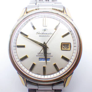 Seiko Seikomatic weekdater Diashock 26 Jewels 6206-8980 Vintage Automatic Watch - Picture 1 of 9