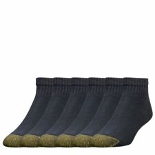 GOLD TOE Men's Cotton Quarter Casual Socks - Black, 6 Pairs, One-Size
