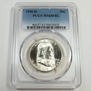 1950 D PCGS MS64 FBL - Silver Ben Franklin Half Dollar 50c US Coin #52047B - Picture 1 of 2