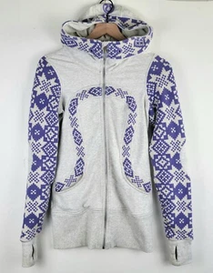 Lululemon Size 4 Live Simply Ikat Apres Ski Jacquard Knit Hoodie Snowflake Flaw* - Picture 1 of 15