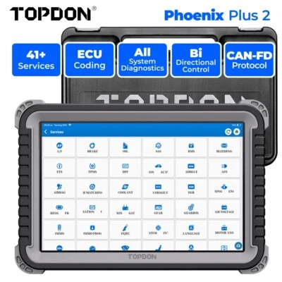 2025 Topdon Phoenix Plus 2 Elite OBD2 Scanner Diagnostic Tool €CU Coding TPMS - Imagem 1 de 4