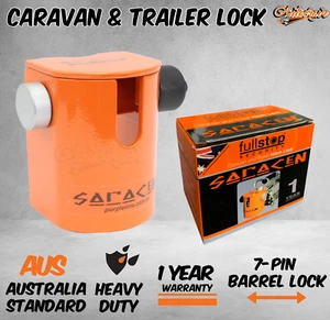 Trailer Caravan Hitch Coupling Lock Towball Lock SARACEN Security Anti Theft Car - Picture 1 of 3