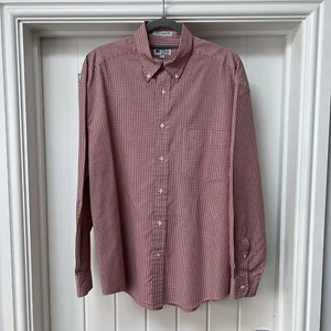 Celio Shirt Men's Large Red White Checked Long Sleeved Button Up Cotton Mix - Foto 1 di 13