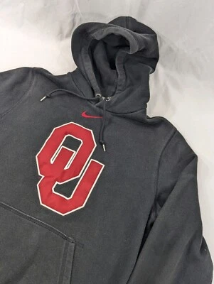Толстовка с капюшоном Nike тяжелая хлопковая вышивка в центре чек Oklahoma Sooners размер средний  - Изображение 1 из 4