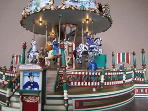 Vintage Mr. Christmas Holiday Around The Carousel Musical - Picture 1 of 17