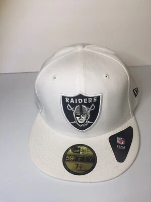 New Era NFL Hombres Las Vegas Raiders Equipo 59FIFty Gorra Ajustada Blanca 2020 7 7/8 Nueva Foto 1 de 4