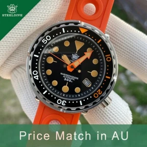 Steeldive SD1975, TUNA, NH35, Sapphire, 'Honeycomb', Diving, Orange Rubber, BNIB - Picture 1 of 13