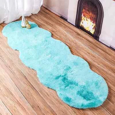 Soft Faux Fur Carpets Fluffy Area Rugs for Living Room Bedroom Bedside Mats - Image 1 of 4