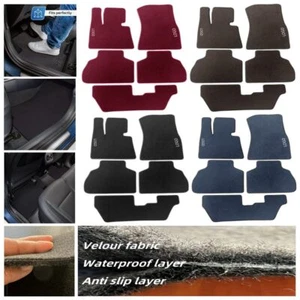 Velour Car Floor Mat Fit For BMW Auto Carpet Rug Pad Anti-Slip Waterproof New - Imagen 1 de 23