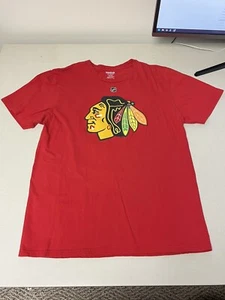 Reebok Chicago Blackhawks Marian Hossa Red T Shirt Men's Size Large L - Picture 1 of 10