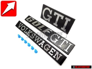 SET For VW Golf MK1 GTI Front Rear Badges Emblems with Fixing Clips - Picture 1 of 1