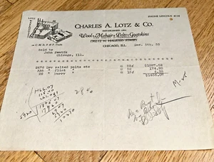 1933 CHARLES LOTZ CO. LANA/PELTS/MOHAIR - 1302 - 12 Collari St. CHICAGO - Foto 1 di 4