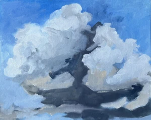 Original Oil Painting on Canvas Board Paris Cloud Contemporary Fine Art - Picture 1 of 7