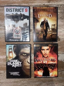 District 9 / I Am Legend / Rise Planet Apes / V Vendetta - (4) DVD Dystopia Lot - Picture 1 of 2