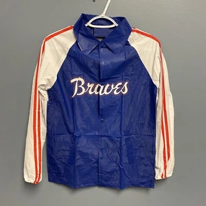 Chaqueta de Lluvia Vintage Atlanta Braves Niños Rompevientos Vinilo Mediano Nuevo de Edición - Imagen 1 de 5