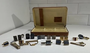 Vintage Tie Clip box/ Tie Clips & Cuff Links - Picture 1 of 14