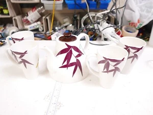 Starbucks 2006 Set of 5 Pieces Ceramic Teapot Coffee Server and 4 Cups - Picture 1 of 13