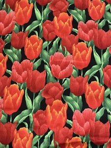 Hoffman Floral Reign Fabric Tulips Flowers D830 California 3 Yards Plus - Picture 1 of 4