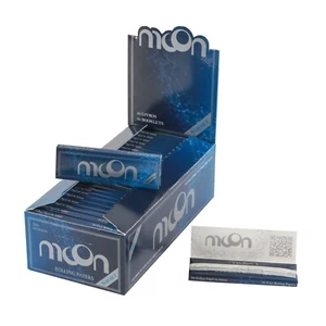 1 Box 50 Booklets Moon Rice Paper Cigarette Rolling Papers 70x36mm 2500 Leaves - Imagen 1 de 6