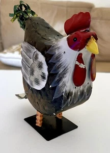 Metal Rooster Votive Candle Holder Farm Decor 9 x 7” - Picture 1 of 8