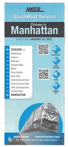 Metra Southwest Service Timetable Chicago to Manhattan 2023 - Picture 1 of 3