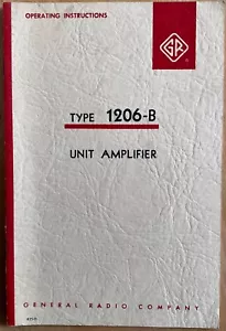 General Radio Corporation Type 1206B Unit Amplifier Operating Instruction/Manual - Picture 1 of 4