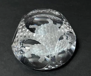 QUALITY VINTAGE CUT CRYSTAL TURTLE TORTOISE PAPERWEIGHT FACET WINDOWS ART GLASS - Picture 1 of 10