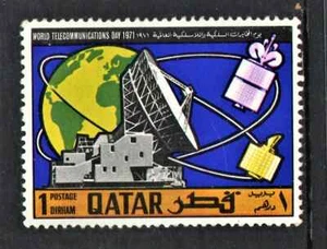 MNH " WORLD TELECOMMUNICATION DAY - Satellite Tracking System " Qatar 1971 - Picture 1 of 2