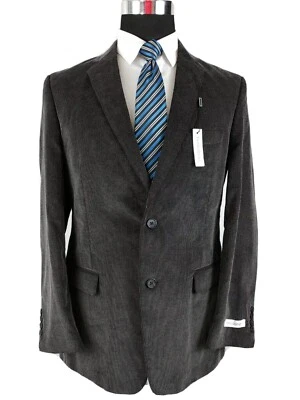 Pronto Uomo Sport Coat 2 Button Jacket Charcoal Gray Cotton Corduroy Mens 40R - Image 1 of 4