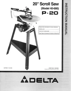 Delta 40-680 20" Dekupiersäge Bedienungsanleitung - Bild 1 von 1