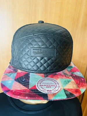 Mitchell & Ness Mujer Cuero Negro Estilo Snapback Gorra Sombrero Ajustable Talla Única Foto 1 de 4