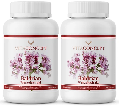 VITACONCEPT Baldrian I 5000mg pro Kapsel (10:1 Extrakt) I 240 vegane & hochdosierte Kapseln