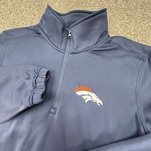 Denver Broncos NFL Football Langarm Sweatshirt Herren Medium 1/4 Zip Navy - Bild 1 von 7