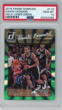 2016-17 Panini DONRUSS KAWHI LEONARD Holo Green Laser #116 32/99 PSA 10