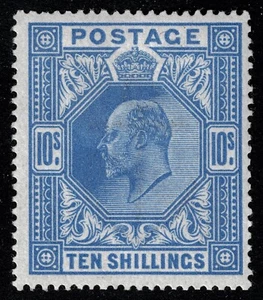 1902 SG 265 10/- Deep Ultramarine Very Fine Mounted Mint Cat. £1,000.00 - Picture 1 of 1