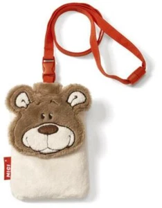 Nici 34281 Phone Pouch Bear Plush, Figurative 8 x 12 cm, Light Brown Cover - Picture 1 of 2