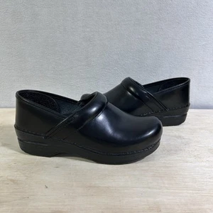Dansko Professional Womens Black Leather Clog EU 39 Wide US 8-8.5 Comfort Nurse - Picture 1 of 10