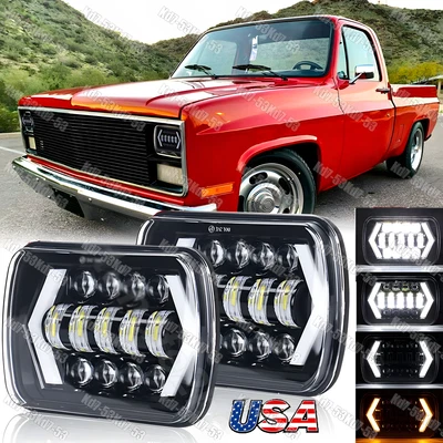 Par Para Chevy C10 C20 C30 C2500 Suburban 7X6 5X7" Faros LED H4 Proyector Foto 1 de 4