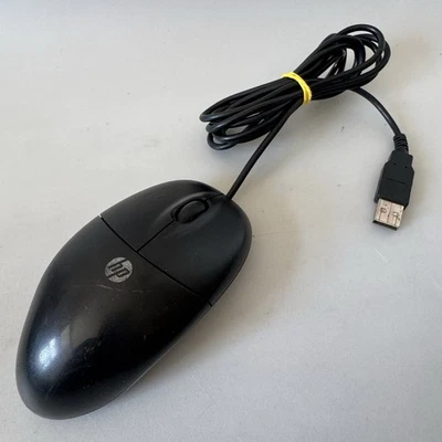 HP MOFXUO 2-Button Scroll Wheel USB Wired Optical Mouse Black for PC Laptop - Image 1 of 4