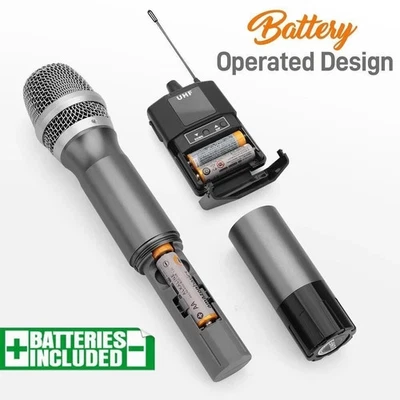 Pyle Wireless Mic System - Handheld & Headset Mics, Medium Diaphragm Lavalie - Image 1 of 4