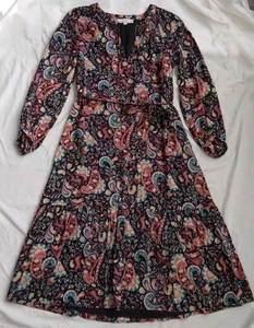 Loft Dress Paisley Animal Floral Multicolor Peasant Boho Women's Size M - Picture 1 of 15