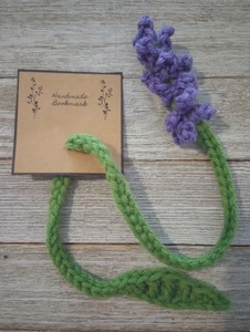 crochet handmade lavender flower bookmark - Bild 1 von 2