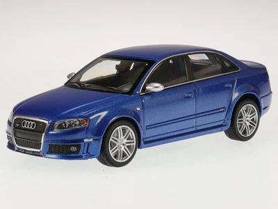 Audi A4 B7 RS4 sedan blue diecast model car 943014603 Minichamps 1:43 - Image 1 of 4