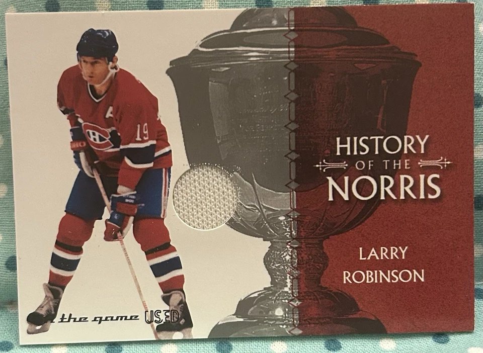 LARRY ROBINSON 2003-04 In The Game-Used Norris Trophy History Jersey Relic - Image 1 of 2