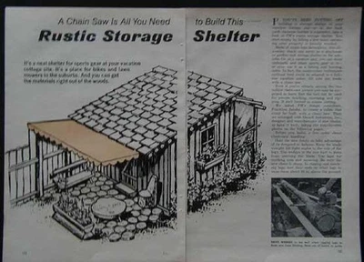 Rustic Cabin & Furniture with Chainsaw only 1966 HowTo build PLANS - Image 1 of 2