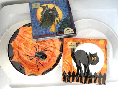 LOTE de platos grandes y pequeños servilletas Jim Shore & Cat 3 artículos de papel de Halloween sin usar Foto 1 de 4