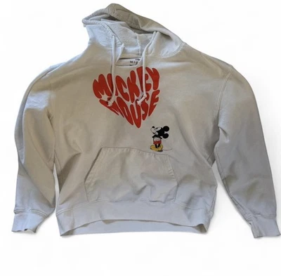 Disney Mickey Mouse Winter White Graphic Pullover Hoodie Sweatshirt Size XXL(19) - Image 1 of 4