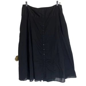INC International Concepts Women’s Skirt 18W Black Cotton Lagenlook Prairie - Picture 1 of 8